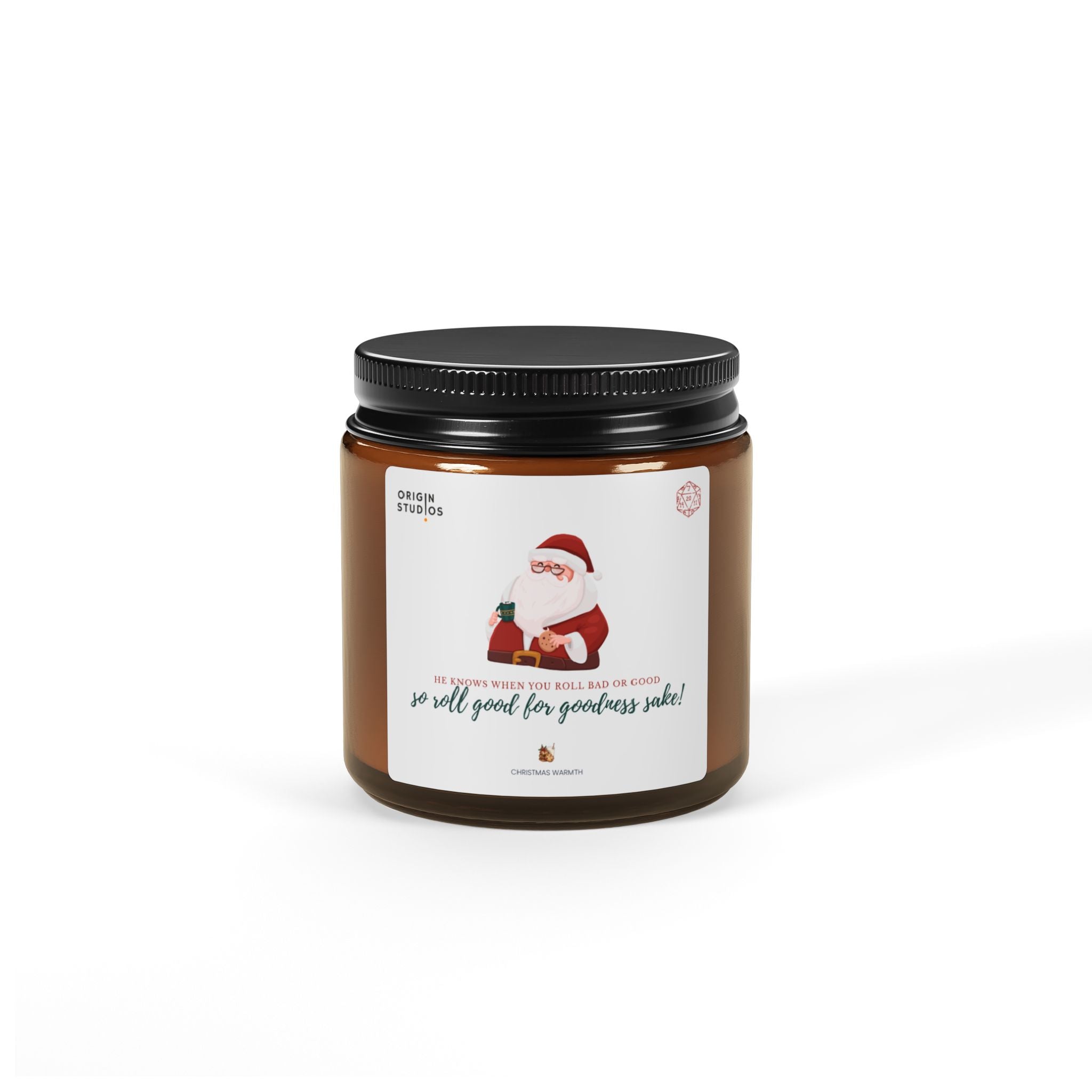 Christmas Santa Soy Candle — Amber Jar Scented Candle