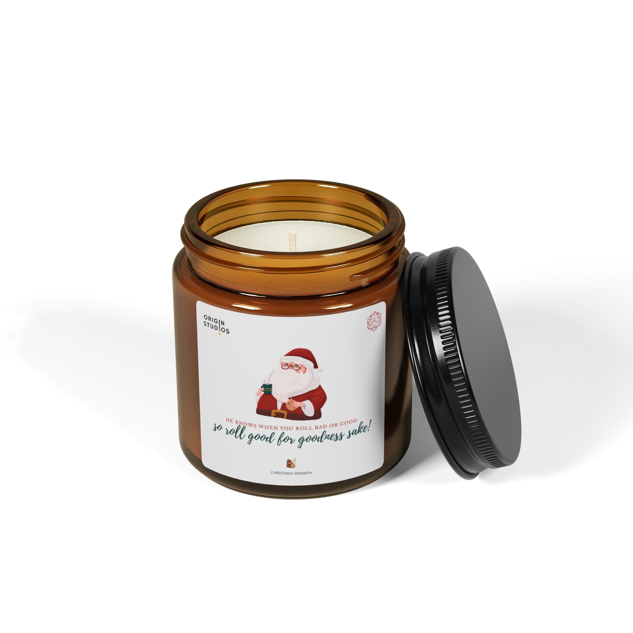 Christmas Santa Soy Candle — Amber Jar Scented Candle
