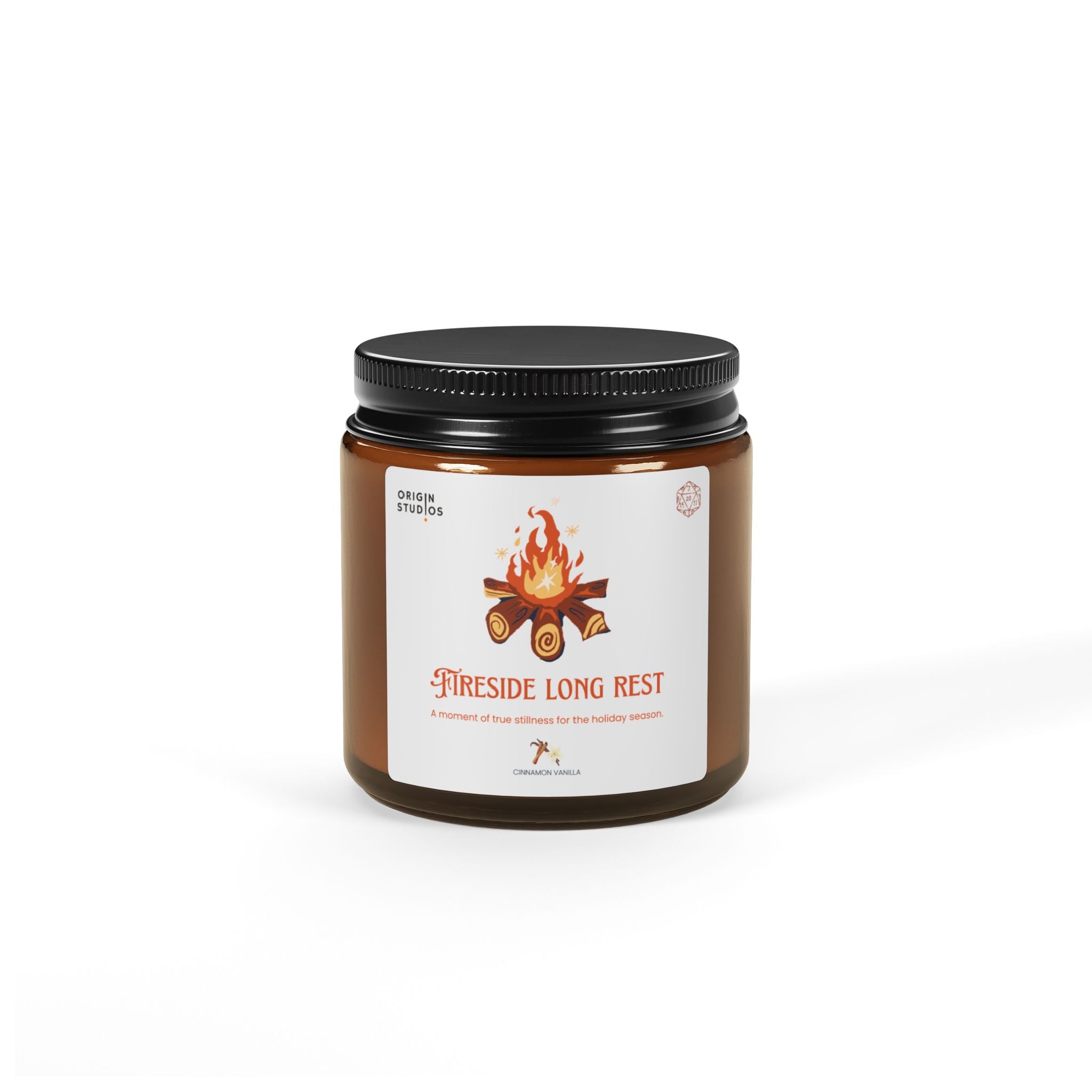 Fireside Long Rest Soy Candle — Amber Jar Scented Candle