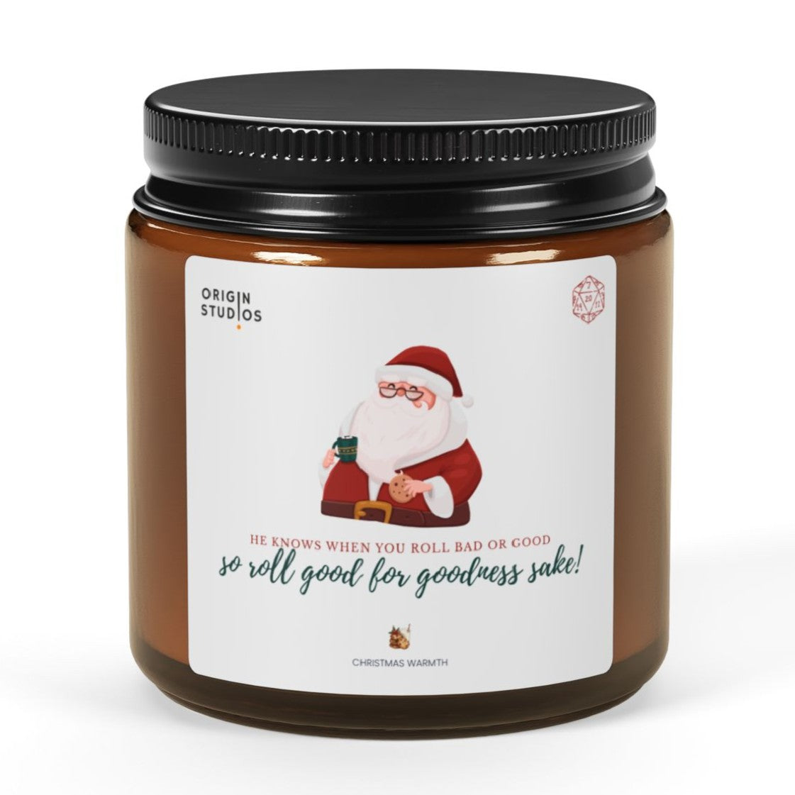 Christmas Santa Soy Candle — Amber Jar Scented Candle