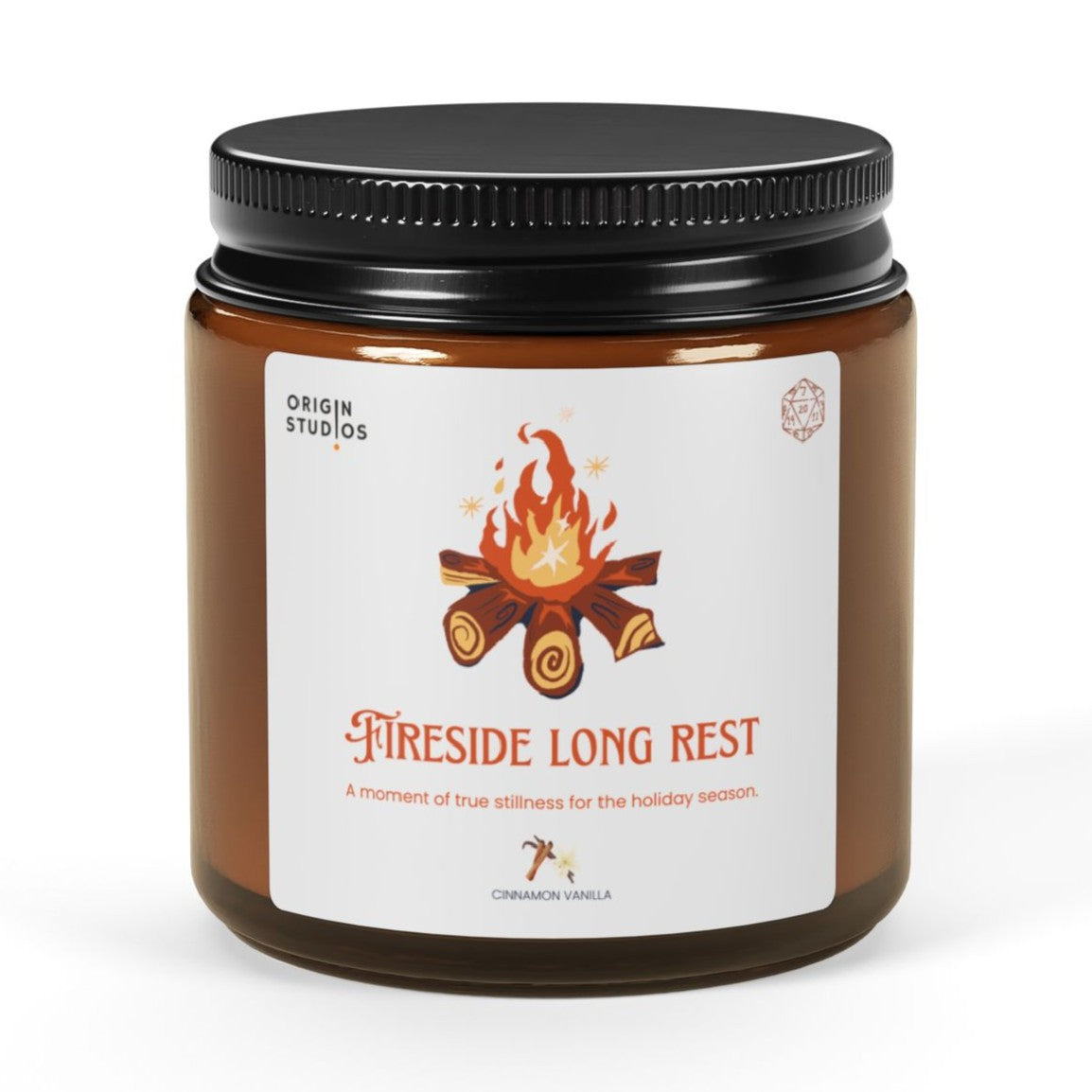 Fireside Long Rest Soy Candle — Amber Jar Scented Candle